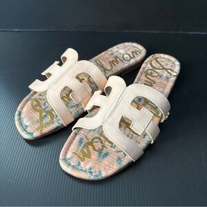 NWOB Sam Edelman Bay Slide Slip On Multicolor Flat Leather Sandal Womens Size 10